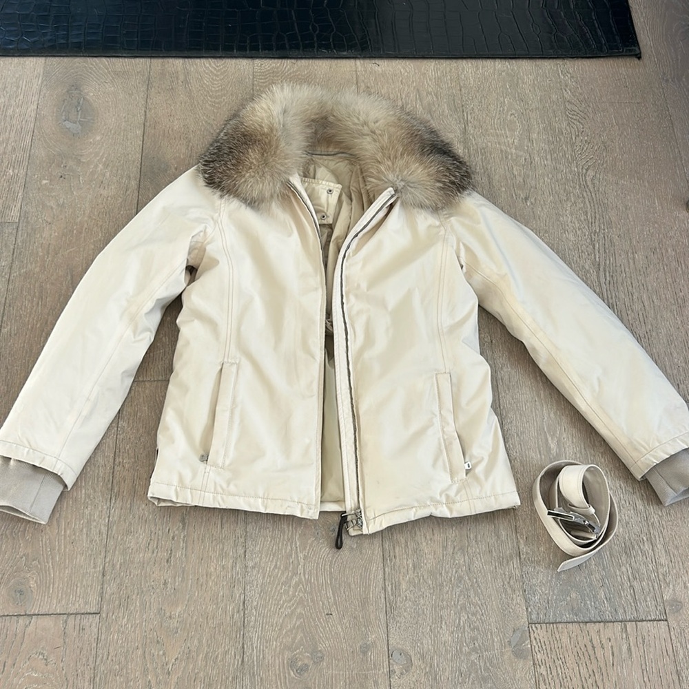 Prada Cream & Fox Fur Jacket